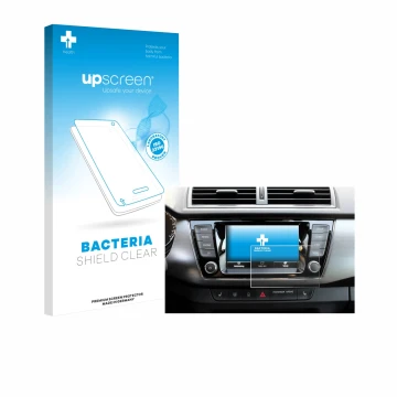 Parte frontale di una confezione del prodotto con il logo del marchio upscreen. Accanto è raffigurato il dispositivo Skoda Fab