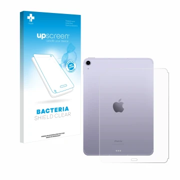 Parte frontale di una confezione del prodotto con il logo del marchio upscreen. Accanto è raffigurato il dispositivo Apple iPa