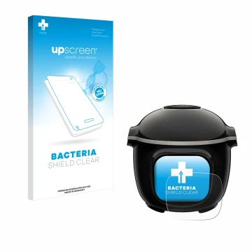 Parte frontale di una confezione del prodotto con il logo del marchio upscreen. Accanto è raffigurato il dispositivo Krups Coo