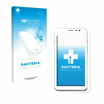 Parte frontale di una confezione del prodotto con il logo del marchio upscreen. Accanto è raffigurato il dispositivo Pax A77 c