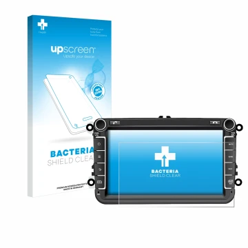 Parte frontale di una confezione del prodotto con il logo del marchio upscreen. Accanto è raffigurato il dispositivo M.I.C. AV