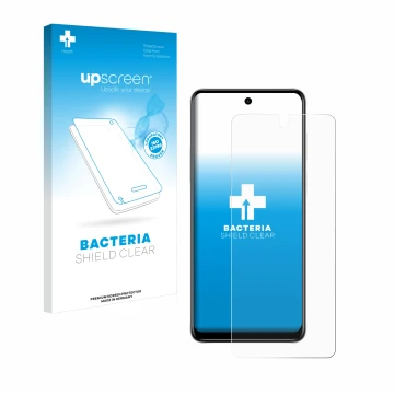 Parte frontale di una confezione del prodotto con il logo del marchio upscreen. Accanto è raffigurato il dispositivo Motorola 