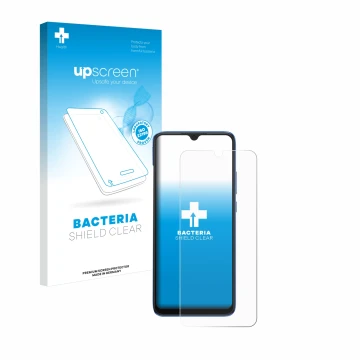 Parte frontale di una confezione del prodotto con il logo del marchio upscreen. Accanto è raffigurato il dispositivo Xiaomi Re