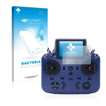 Parte frontale di una confezione del prodotto con il logo del marchio upscreen. Accanto è raffigurato il dispositivo FrSky Tan