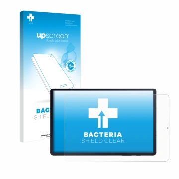 Parte frontale di una confezione del prodotto con il logo del marchio upscreen. Accanto è raffigurato il dispositivo Samsung G
