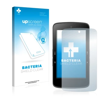 Parte frontale di una confezione del prodotto con il logo del marchio upscreen. Accanto è raffigurato il dispositivo Bryton Ri