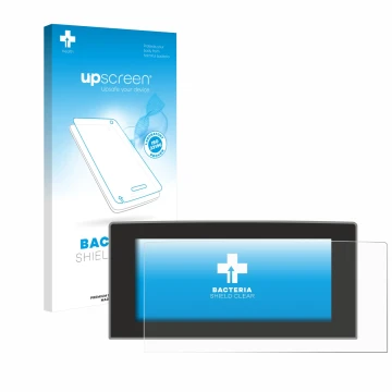 Parte frontale di una confezione del prodotto con il logo del marchio upscreen. Accanto è raffigurato il dispositivo Ford Focu