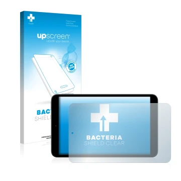 Parte frontale di una confezione del prodotto con il logo del marchio upscreen. Accanto è raffigurato il dispositivo Nokia T10