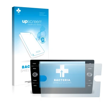 Parte frontale di una confezione del prodotto con il logo del marchio upscreen. Accanto è raffigurato il dispositivo Volkswage