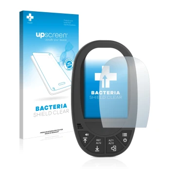 Parte frontale di una confezione del prodotto con il logo del marchio upscreen. Accanto è raffigurato il dispositivo Flymaster