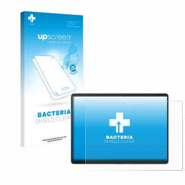 Parte frontale di una confezione del prodotto con il logo del marchio upscreen. Accanto è raffigurato il dispositivo Microsoft