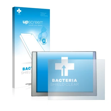 Parte frontale di una confezione del prodotto con il logo del marchio upscreen. Accanto è raffigurato il dispositivo Siemens T