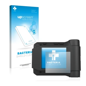 Parte frontale di una confezione del prodotto con il logo del marchio upscreen. Accanto è raffigurato il dispositivo Swissphon