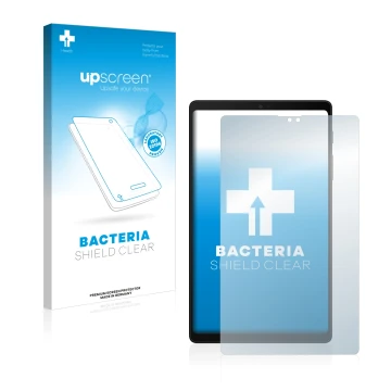 Parte frontale di una confezione del prodotto con il logo del marchio upscreen. Accanto è raffigurato il dispositivo Samsung G