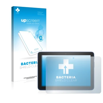 Parte frontale di una confezione del prodotto con il logo del marchio upscreen. Accanto è raffigurato il dispositivo Amazon Fi