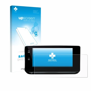 Parte frontale di una confezione del prodotto con il logo del marchio upscreen. Accanto è raffigurato il dispositivo Skoda Oct
