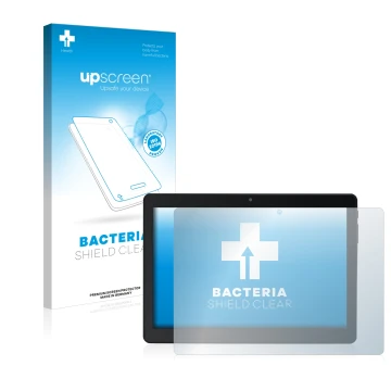 Parte frontale di una confezione del prodotto con il logo del marchio upscreen. Accanto è raffigurato il dispositivo Acepad A1