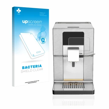 Parte frontale di una confezione del prodotto con il logo del marchio upscreen. Accanto è raffigurato il dispositivo Krups Int