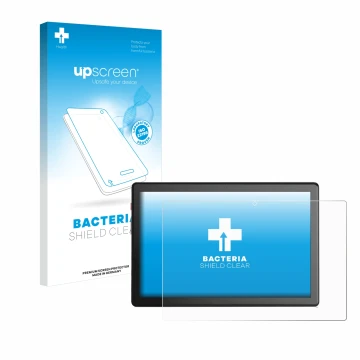 Parte frontale di una confezione del prodotto con il logo del marchio upscreen. Accanto è raffigurato il dispositivo emporia T