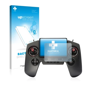 Parte frontale di una confezione del prodotto con il logo del marchio upscreen. Accanto è raffigurato il dispositivo FrSky Twi