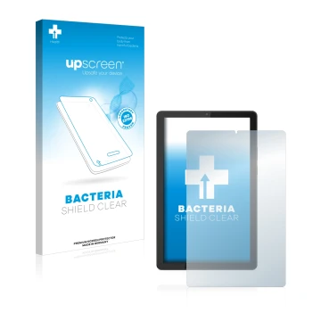 Parte frontale di una confezione del prodotto con il logo del marchio upscreen. Accanto è raffigurato il dispositivo Lenovo Ta