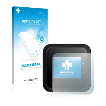 Parte frontale di una confezione del prodotto con il logo del marchio upscreen. Accanto è raffigurato il dispositivo Netgear N