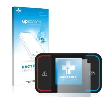 Parte frontale di una confezione del prodotto con il logo del marchio upscreen. Accanto è raffigurato il dispositivo Saphe Dri