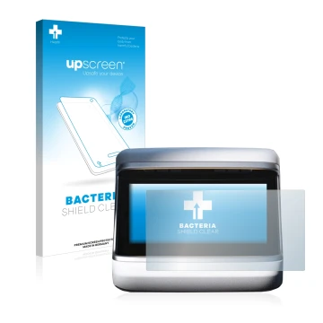 Parte frontale di una confezione del prodotto con il logo del marchio upscreen. Accanto è raffigurato il dispositivo Tesla Mod