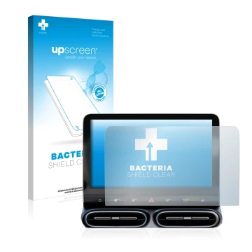 Parte frontale di una confezione del prodotto con il logo del marchio upscreen. Accanto è raffigurato il dispositivo Smart #1 