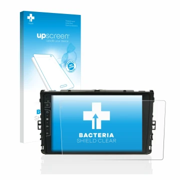 Parte frontale di una confezione del prodotto con il logo del marchio upscreen. Accanto è raffigurato il dispositivo Dynavin D