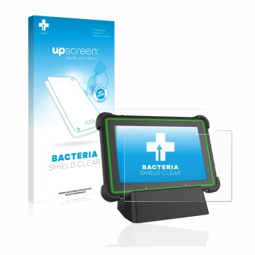 Parte frontale di una confezione del prodotto con il logo del marchio upscreen. Accanto è raffigurato il dispositivo Hella Gut