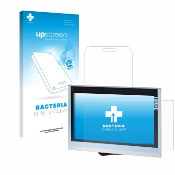 Parte frontale di una confezione del prodotto con il logo del marchio upscreen. Accanto è raffigurato il dispositivo Siemens S