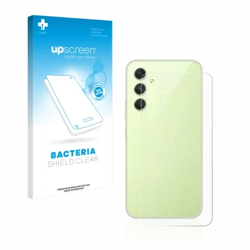 Parte frontale di una confezione del prodotto con il logo del marchio upscreen. Accanto è raffigurato il dispositivo Samsung G