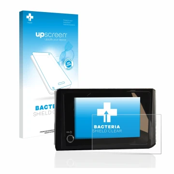 Parte frontale di una confezione del prodotto con il logo del marchio upscreen. Accanto è raffigurato il dispositivo Toyota C-