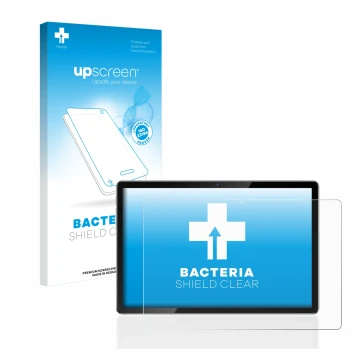 Parte frontale di una confezione del prodotto con il logo del marchio upscreen. Accanto è raffigurato il dispositivo Blackview