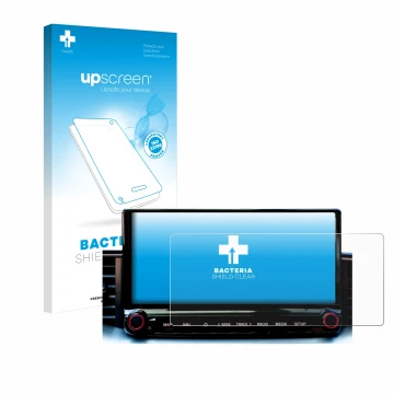 Parte frontale di una confezione del prodotto con il logo del marchio upscreen. Accanto è raffigurato il dispositivo Kia Xceed