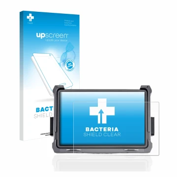 Parte frontale di una confezione del prodotto con il logo del marchio upscreen. Accanto è raffigurato il dispositivo DJI Trans