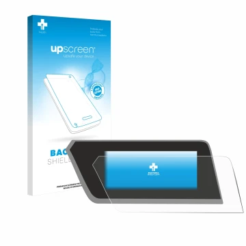Parte frontale di una confezione del prodotto con il logo del marchio upscreen. Accanto è raffigurato il dispositivo BMW 1 F40