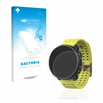 Parte frontale di una confezione del prodotto con il logo del marchio upscreen. Accanto è raffigurato il dispositivo Suunto Ve