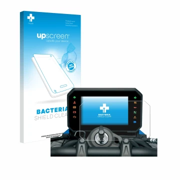 Parte frontale di una confezione del prodotto con il logo del marchio upscreen. Accanto è raffigurato il dispositivo Suzuki GS