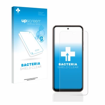 Parte frontale di una confezione del prodotto con il logo del marchio upscreen. Accanto è raffigurato il dispositivo HTC U23 P