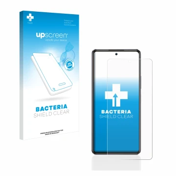 Parte frontale di una confezione del prodotto con il logo del marchio upscreen. Accanto è raffigurato il dispositivo Infinix N