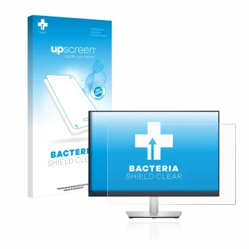 Parte frontale di una confezione del prodotto con il logo del marchio upscreen. Accanto è raffigurato il dispositivo Dell Prof