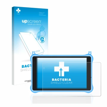 Parte frontale di una confezione del prodotto con il logo del marchio upscreen. Accanto è raffigurato il dispositivo Blackview