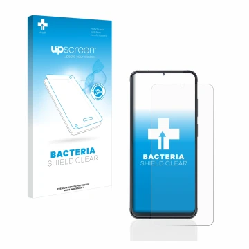 Parte frontale di una confezione del prodotto con il logo del marchio upscreen. Accanto è raffigurato il dispositivo Cubot X70