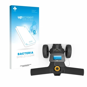 Parte frontale di una confezione del prodotto con il logo del marchio upscreen. Accanto è raffigurato il dispositivo PowaKaddy