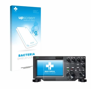 Parte frontale di una confezione del prodotto con il logo del marchio upscreen. Accanto è raffigurato il dispositivo FlexRadio