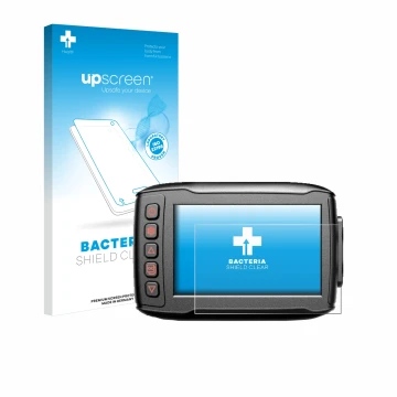 Parte frontale di una confezione del prodotto con il logo del marchio upscreen. Accanto è raffigurato il dispositivo Blueskyse