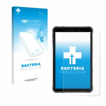 Parte frontale di una confezione del prodotto con il logo del marchio upscreen. Accanto è raffigurato il dispositivo Ulefone A