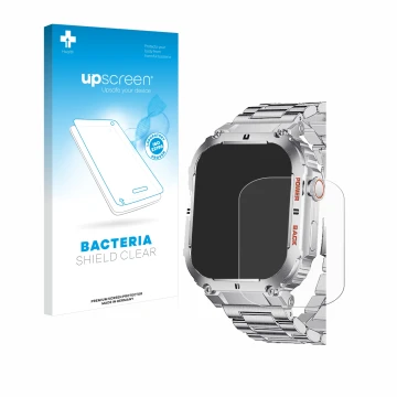 Parte frontale di una confezione del prodotto con il logo del marchio upscreen. Accanto è raffigurato il dispositivo LIGE K-57